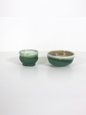 Vintage Signed Studio Pottery Bowls Handmade Set of Two